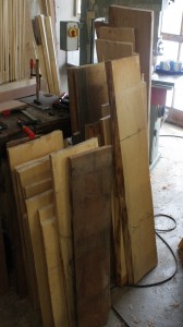 Zuschnitt für die Holzpfeifen, derzeit noch komplett roh